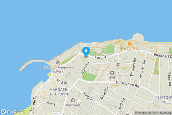 Map location for Flat 5 Fort Mansions, 9-11 Fort Crescent, Margate, Kent, CT9 1HN