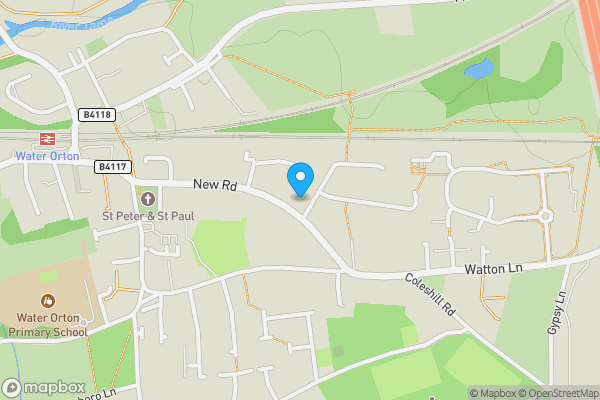Map location for 51 New Road, Water Orton, Birmingham, Warwickshire B46 1QP