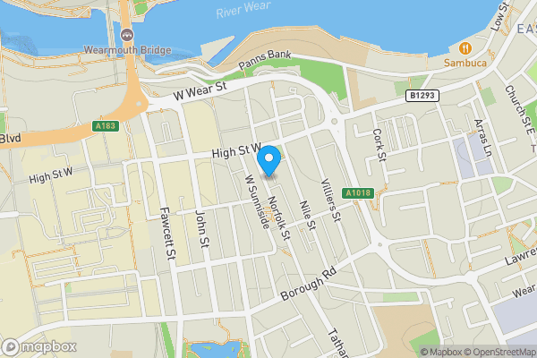 Map location for 7 & 7A Norfolk Street, Sunderland, Tyne and Wear, SR1 1EA