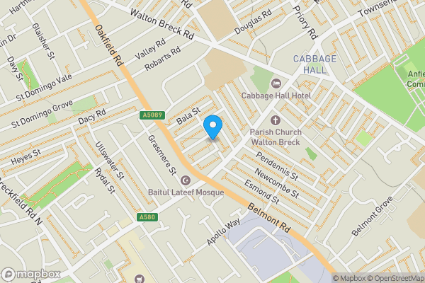 Map location for The Old Barn Public House, 36-38 Old Barn Road, Liverpool L4 2QP