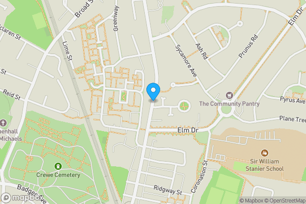 Map location for Middlewich Street, Crewe