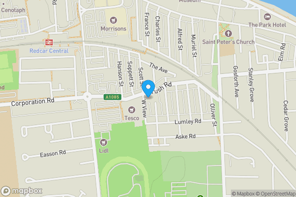 Map location for 28 Thrush Road, Redcar, North Yorkshire TS10 2AT