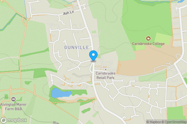 Map location for Gunville Road, Newport, Isle of Wight, PO30 5LQ