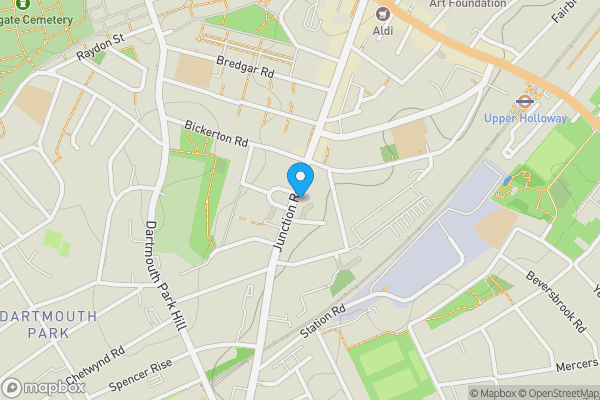 Map location for 135 Junction Road, Archway, London, N19 5PX