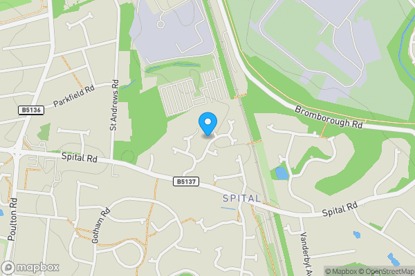 Map location for 5 The Pines, Spital, CH63 9FH