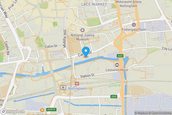Map location for Apartment 518, Nottingham One Entrance D, Canal Street, Nottingham NG1 7HT