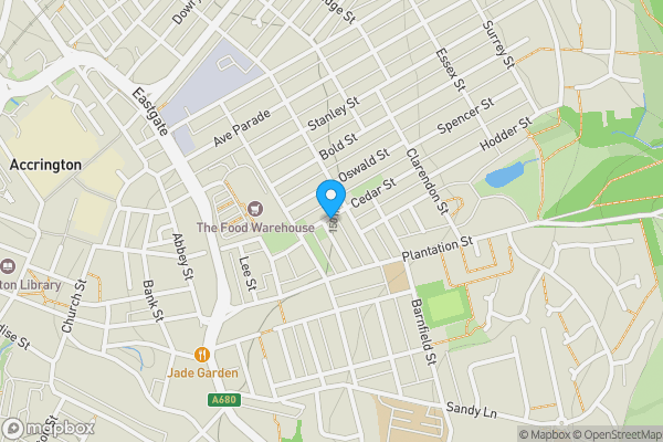 Map location for 15 Cedar Street, Accrington, BB5 6SG