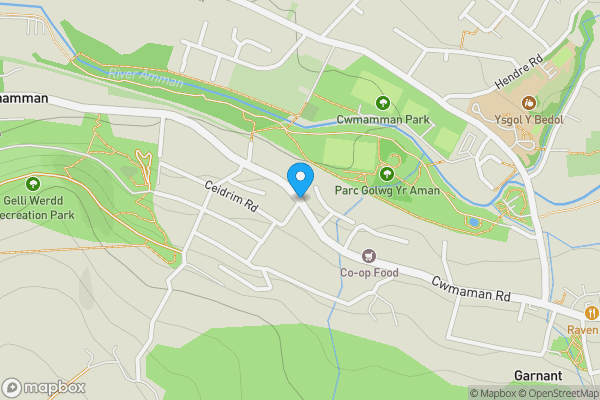 Map location for Cwmamman Road, Ammanford, Dyfed, SA18 1LE