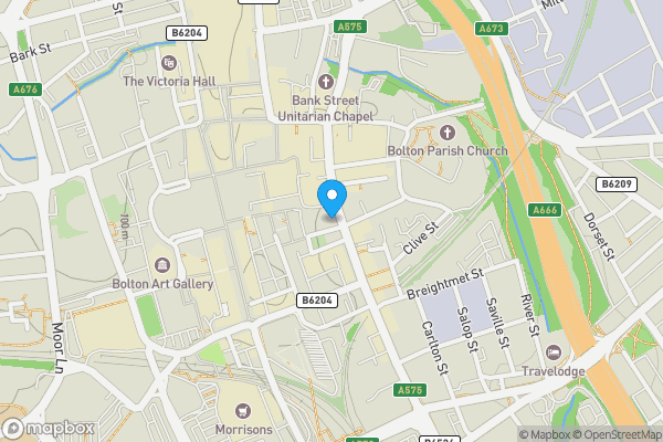 Map location for Flat 113 The Pack Horse, Bolton, Lancashire, BL1 1AS