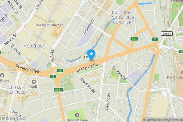 Map location for Apartment 58 Jet Centro, Sheffield, South Yorkshire, S2 4AU