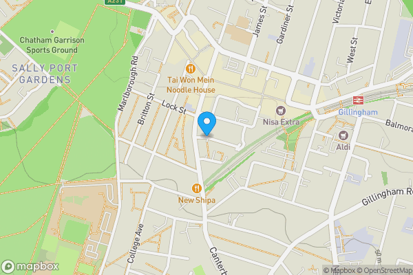 Map location for Dawes Street, GILLINGHAM, ME7 5UQ