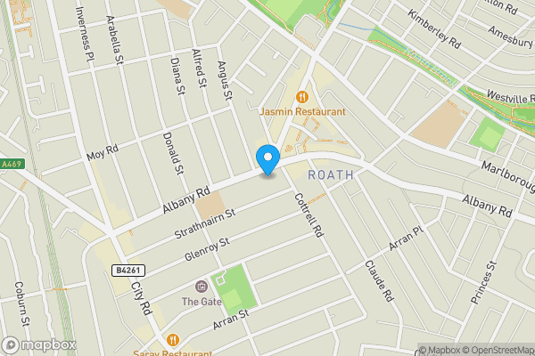 Map location for 58 Albany Road, Cardiff, CF243RS