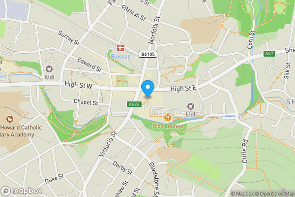 Map location for Smithy Fold, Glossop, Derbyshire, SK13 8DD