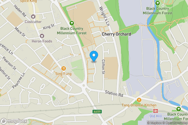 Map location for Cherry Orchard, Cradley Heath, West Midlands, B64 6RY
