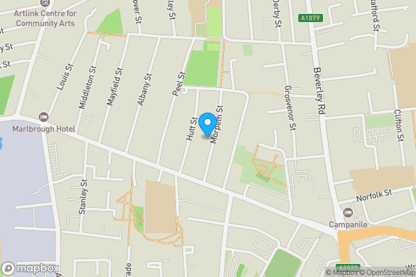 Map location for Flats 1 and 2, 16 Morpeth Street, Kingston upon Hull HU3 1RF