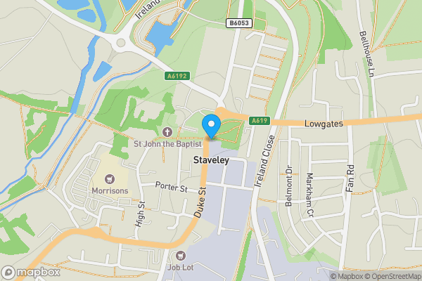 Map location for 46 Duke Street, Staveley, Chesterfield, Chesterfield, Derbyshire S43 3PD