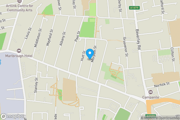 Map location for Flats 1 and 2, 16 Morpeth Street, Kingston upon Hull HU3 1RF