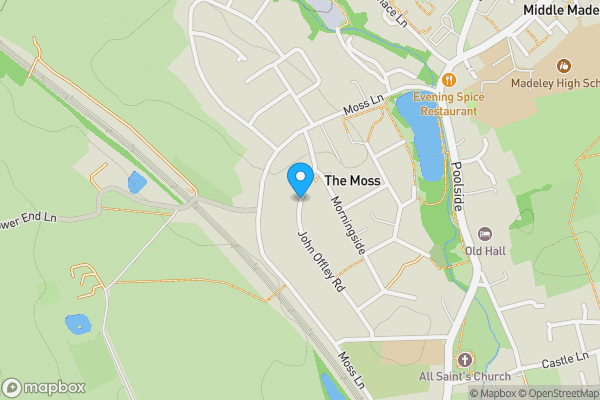 Map location for John Offley Road, Madeley, Crewe, CW3 9ND