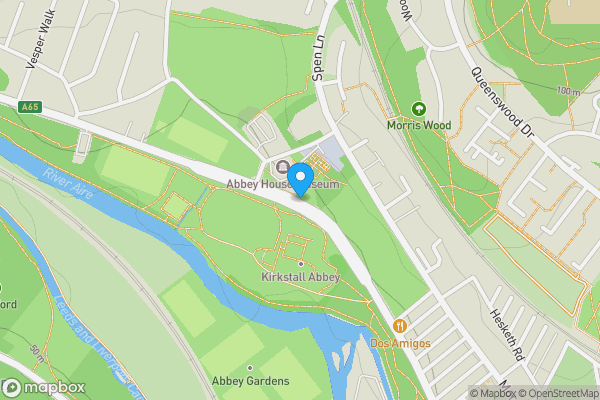 Map location for Abbey Lodge & Depot, Morris Lane, Kirkstall, Leeds, West Yorkshire LS5 3EH