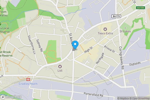 Map location for 78 St Annes Road, Cradley Heath, Sandwell, B64 5BQ