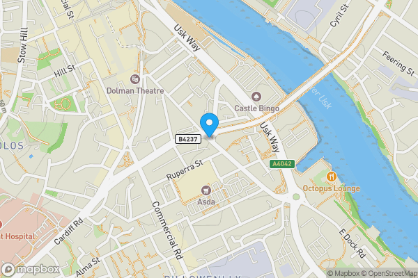 Map location for Drill Hall Lower Dock Street, Newport, NP20 1EF