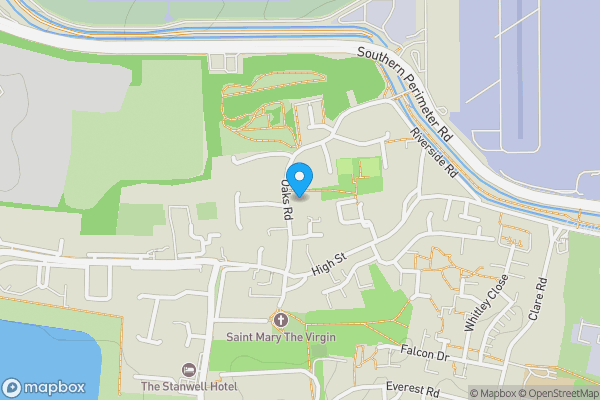 Map location for 34 Oaks Road, Staines-Upon-Thames, Middlesex, TW19 7LG