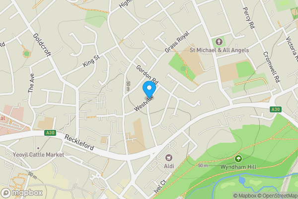 Map location for Southville, Yeovil, Somerset, BA21 4JF