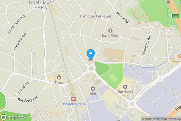 Map location for Land Adjacent to 1/1a The Hydneye, Eastbourne, BN22 9BU