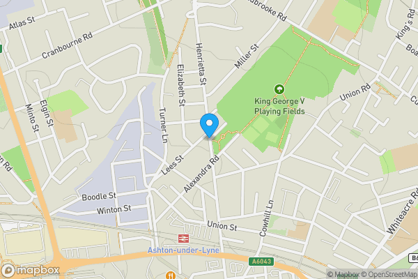Map location for Henrietta Street,, Ashton Under Lyne,, OL6