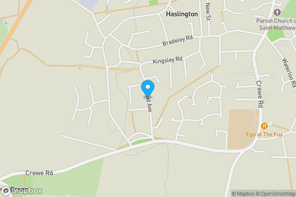Map location for Oakland Avenue, Crewe CW1 5PB