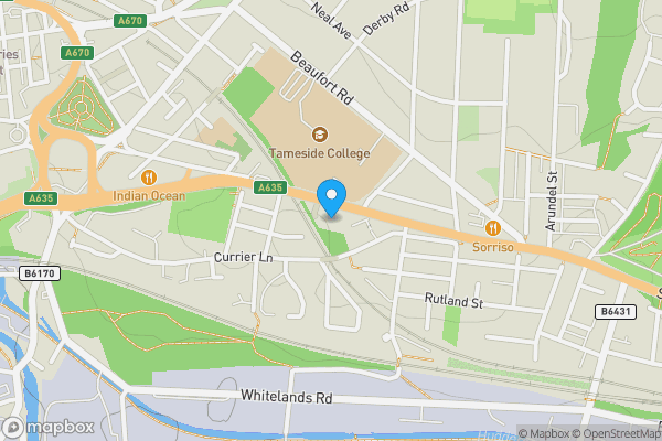 Map location for 507 The Woodlands on Stamford, Stamford Street East, Ashton-under-Lyne, Lancashire, OL6 6QG