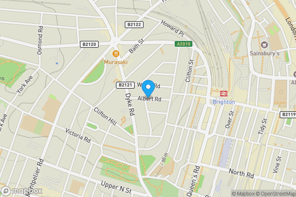 Map location for Albert Road, Brighton, East Sussex, BN1 3RN