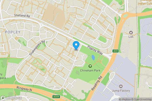 Map location for Garage at 29 Byron Close, Basingstoke, Hampshire, RG24 9BN