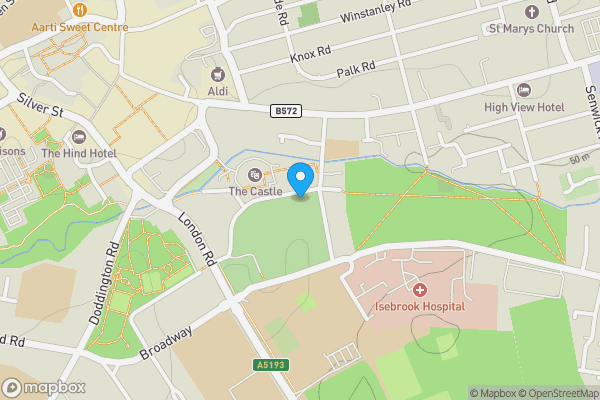 Map location for Cemetary Lodge, 51 Castle Road, Wellingborough, Northamptonshire NN8 1LL