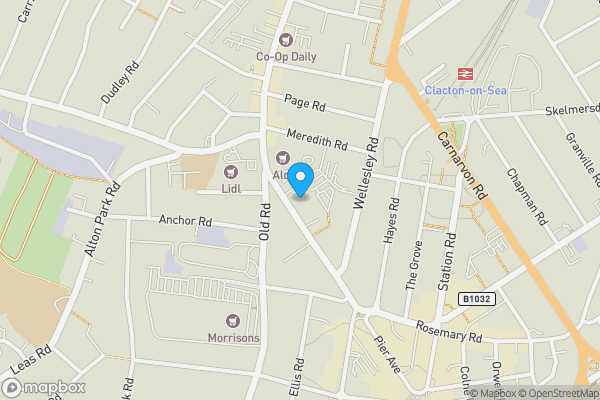 Map location for 106 Pier Avenue, Clacton-on-Sea, Essex, CO15 1NJ