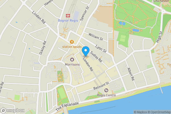 Map location for 41, London Road, Bognor Regis, West Sussex, PO21 1PQ