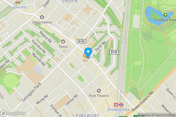 Map location for 53A Stroud Green Road, Finsbury Park, London, N4 3EF