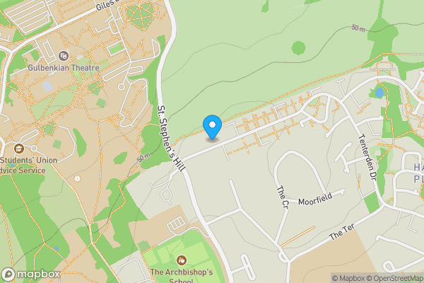 Map location for Land Adjacent to 15 Downs Road, Canterbury, Kent, CT2 7AY