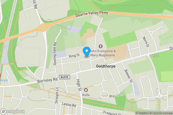 Map location for Land and Garage to Rear of 12 Elizabeth Street Goldthorpe, Rotherham, South Yorkshire, S63 9NA