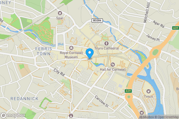 Map location for Victoria House and 3-4 Victoria Square, Truro, Cornwall, TR1 2RS