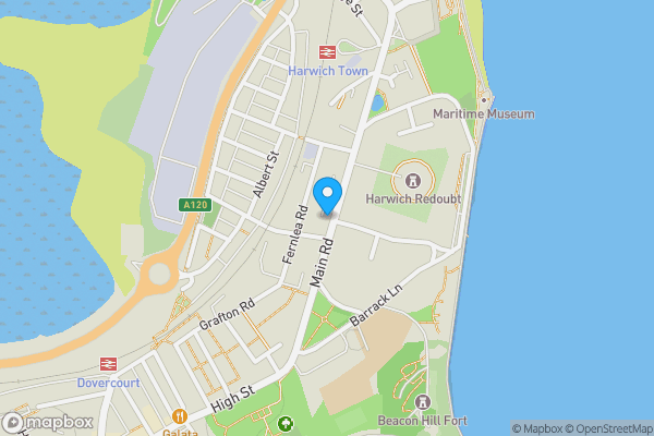 Map location for Flat 32 The Old School Apartments, 56 Main Road, Harwich, Essex, CO12 3LP