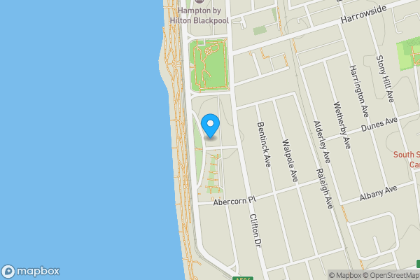 Map location for The New Mayfair Hotel, 673-677 New South Promenade, Blackpool FY4 1RN