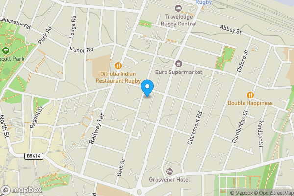 Map location for Flat 1 Walton Court, Rugby, Warwickshire, CV21 3JD