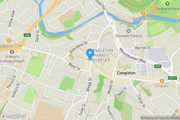 Map location for 2 Mill Street, Congleton, Staffordshire CW12 1AB