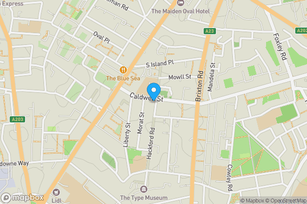 Map location for Flats A, B and C, 28 Caldwell Street, Stockwell, London SW9 0EL