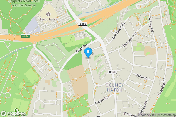 Map location for George Crescent, LONDON, N10 1AL