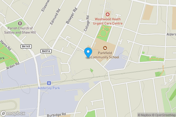 Map location for Flat 43 College House, Bridge Road, Birmingham, West Midlands, B8 3TE