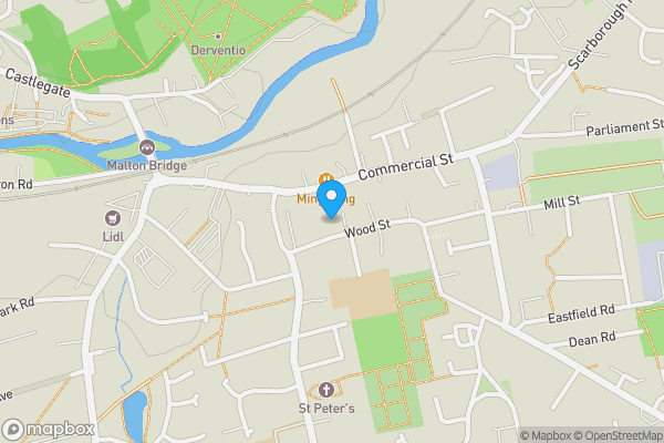 Map location for 3 Danby Mews, Wood Street, Norton, Malton, Yorkshire YO17 9BA