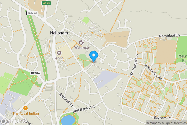Map location for Hailsham Grange,
Vicarage Road, 
Hailsham, 
East Sussex
BN27 1BL