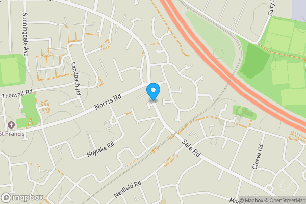 Map location for Northenden Road, Sale, Cheshire, M33 2RB